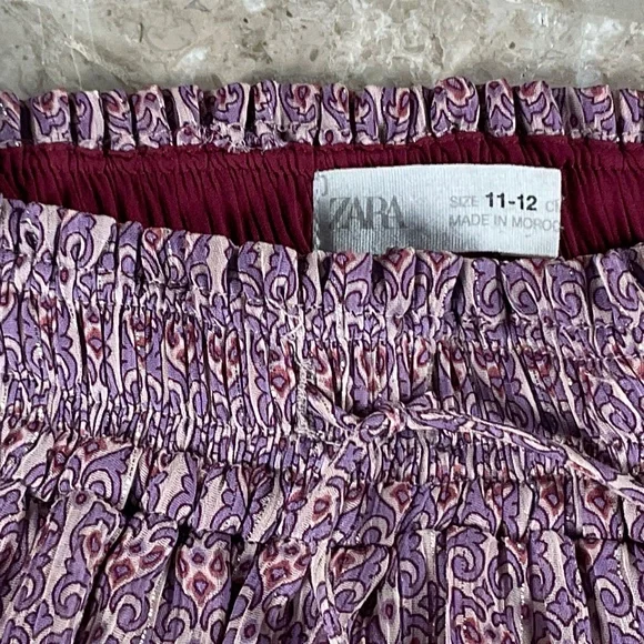 Zara Purple  Elastic Waist Skort Size  11-12 - Picture 3 of 5